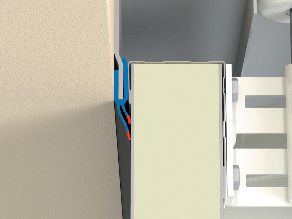 Новый двухлепестковый уплотнитель – была увеличена длина лепестков и добавлены концентраторы напряжений.